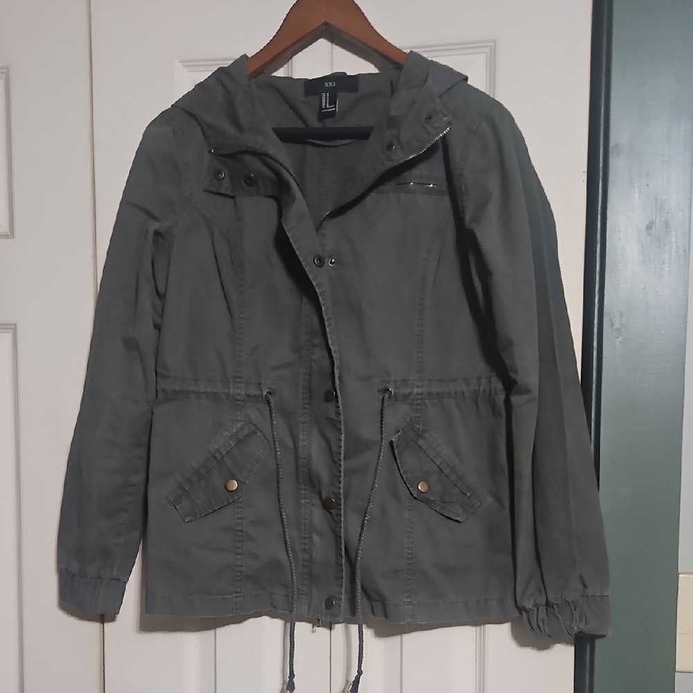 Koi Gray Hooded Jacket